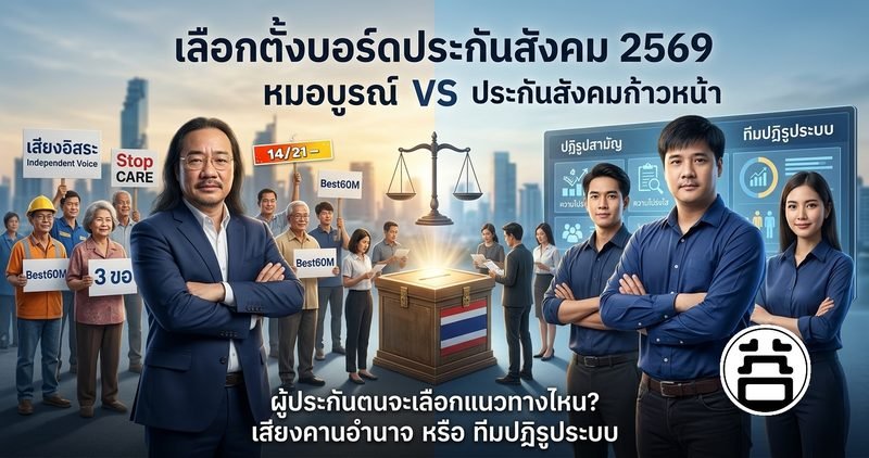 เลือกตั้งบอร์ดประกันสังคม 2569 หมอบูรณ์ VS ประกันสังคมก้าวหน้า เสียงคานอำนาจ หรือ ทีมปฏิรูประบบ