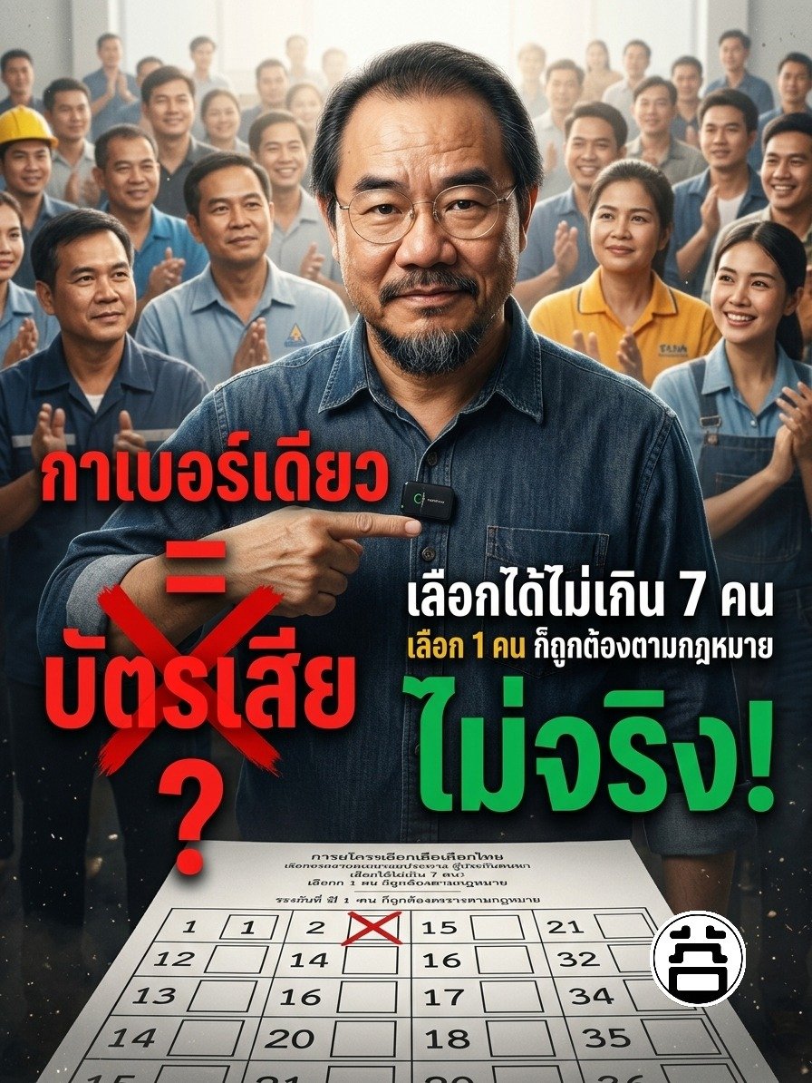 กาเบอร์เดียว บัตรเสียไหม — ไม่จริง! เลือก 1 คน ก็ถูกต้องตามกฎหมาย
