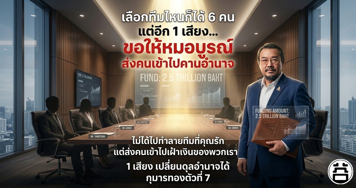 เลือกทีมไหนก็ได้ 6 คน แต่อีก 1 เสียง ขอให้หมอบูรณ์ส่งคนเข้าไปคานอำนาจ
